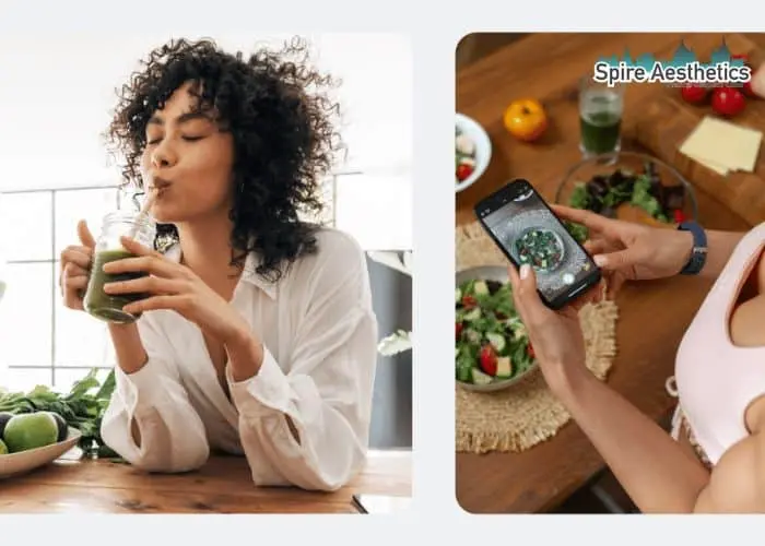 Image of woman looking into her diet and fat freezing Calton to improve her health