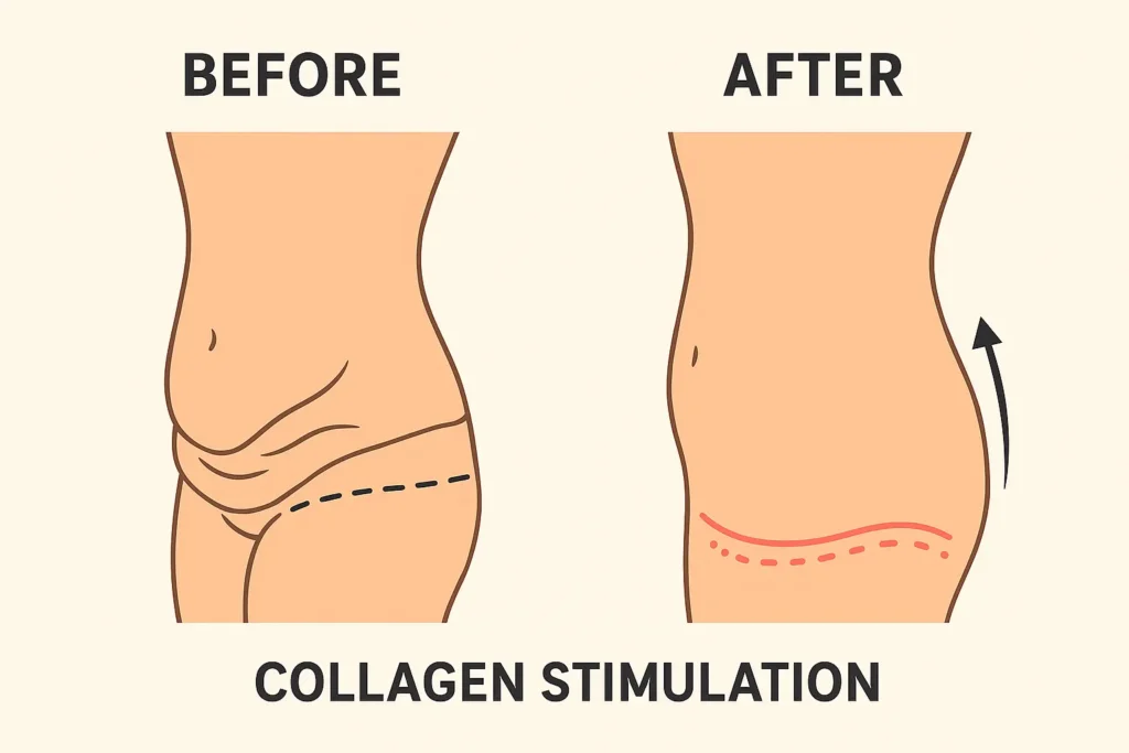 Before and after results for sagging skin after weight loss injections Calton